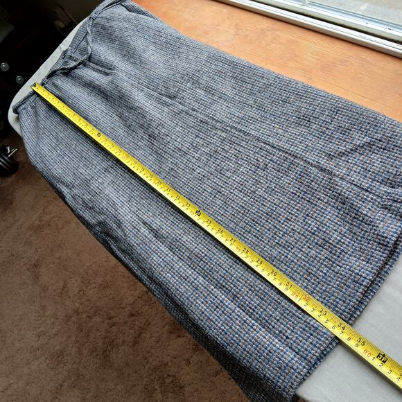 Vintage Wool Pencil Skirt 15/16 maxi houndstooth pockets matching tie belt - Picture 11 of 11